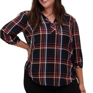 Torrid Tie Neck Peasant Top